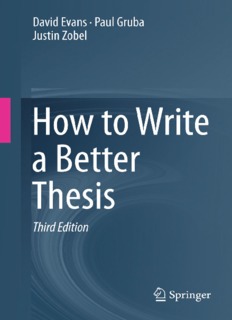 How to Write a Better Thesis