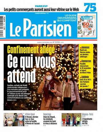 Le Parisien du Samedi 21 Novembre 2020