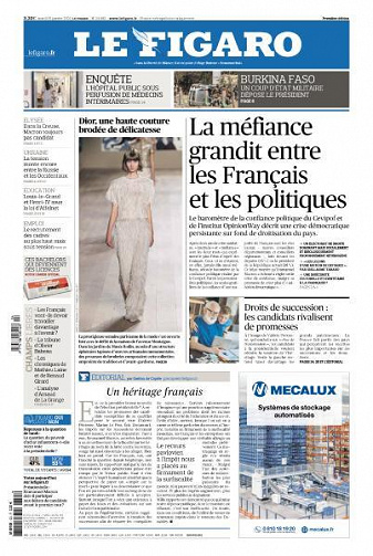 Le Figaro du Mardi 25 Janvier 2022